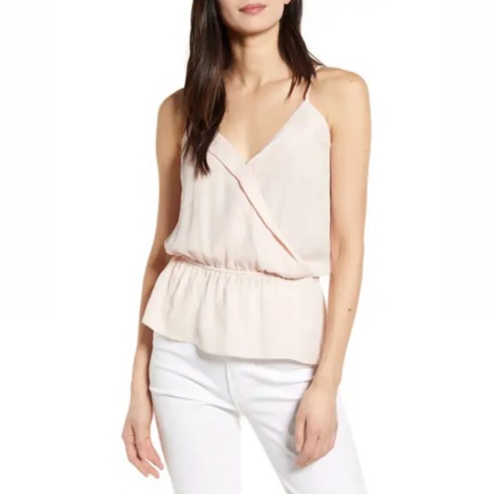 Chelsea28 | Print Peplum Camisole in Pink Wisp • XS